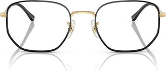 Ray-Ban 51mm Oval Optical Glasses in Black Gold at Nordstrom