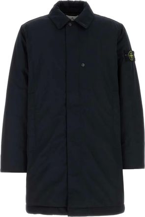 Stone Island Cappotto imbottito con zip - Blu