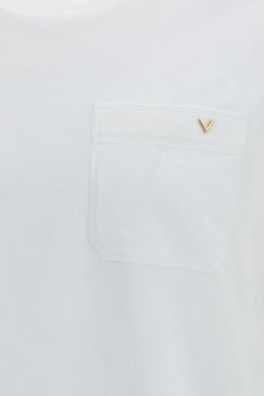 Valentino Mens T-Shirt Vgold White Cotton T-Shirts And Polos