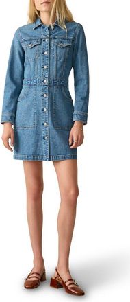 Faherty Michelle Long Sleeve Denim Mini Shirtdress in Sea Bright Wash at Nordstrom Rack, Size 10