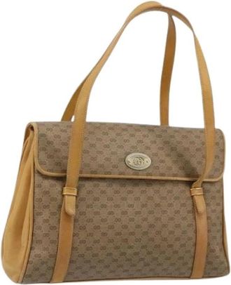 Gucci Pre-owned Vintage Micro Small GG Canvas Hand Bag - Dames - Vintage Schoudertas - Beige - ONE Size - Leer - Vintage