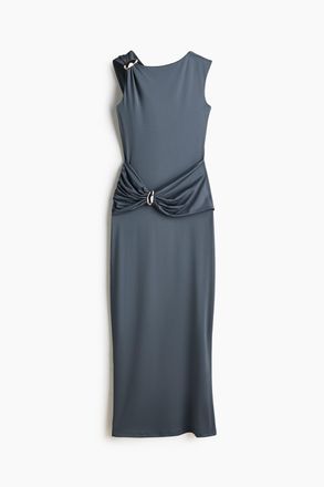 H&M Drapiertes Kleid - Dunkelgrau