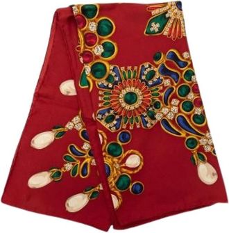 Chanel Pre-owned Silk Scarf - Dames - Vintage Accessoires - Rood - ONE Size - Vintage