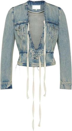 Maison Margiela Jacke mit unges&auml;umtem Saum