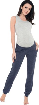 Purpless Maternity Pregnancy Joggers Under Bump Belly Support Comfortable Trousers for Pregnant Women 1314 (18, Navy Melange)