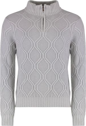 Moorer Maglione con mezza zip - Grigio