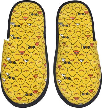 Generic Camping Slippers Cute Funny Chicken Medium House Shoes Non Slip Fuzzy Slippers Anti-Slip Sole Slipper For Casual Winter Indoor L
