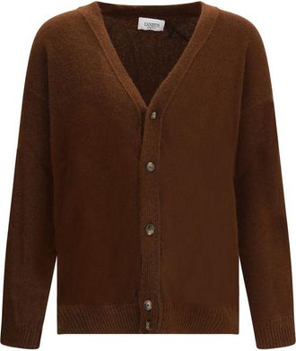 Laneus Mens Vneck Button Cardigan - Brown Cashmere - Size EU 50 (Mens)