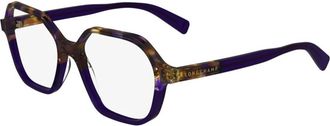Longchamp Paars/Havana Brillen Montuur - unisex - Brillen - Bruin - 51 MM - Accessoires