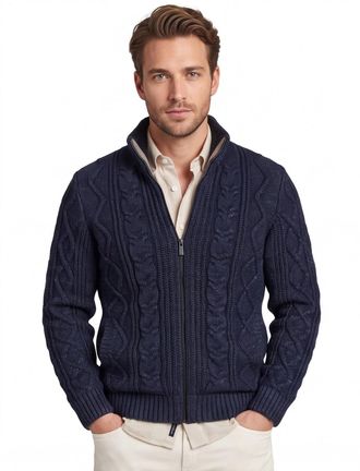 State of Art vest State of Art Regular Fit donkerblauw gebreid