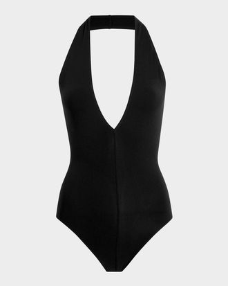 Commando Ballet Deep V-Neck Halter Bodysuit