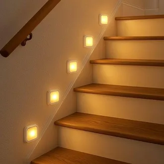 OEM Set Di 6 Lampade A Led Con Sensore Di Movimento, Luce Bianca Calda, Luce Notturna A Batteria, Sensore Wireless, Illuminazione Per Armadi, Illuminazion