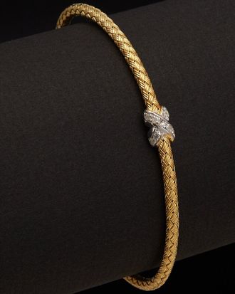 Meshmerise 18K Over Silver 0.10 Ct. Tw. Diamond Bangle Bracelet