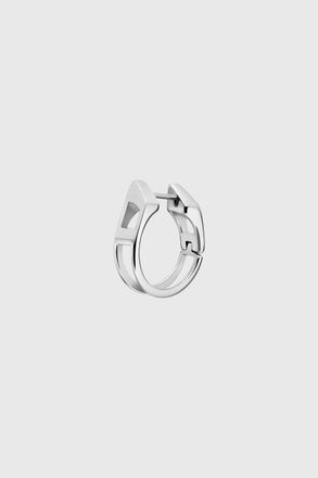 Diesel Stainless Steel Hoop Earring - Earrings - Unisex - Silver