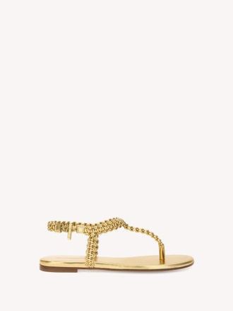 Gianvito Rossi Ubud Thong 05 Sandal in Gold Nappa Leather at Nordstrom, Size 40.5
