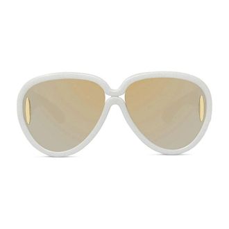 Loewe LW40132I24C Aviator White Sparkle Frame Sunglasses - White