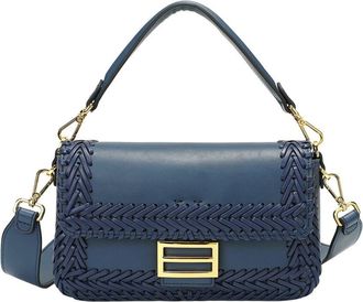 Tiffany & Fred Italian Leather Hand-Woven Shoulder Bag