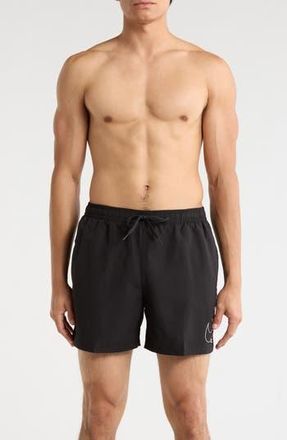 Nike 5-Inch Breaker Swoosh Swim Shorts in Black at Nordstrom Rack, Size Xx-Large