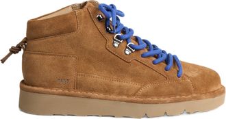 Panchic Mid-Top Suede Shoes With Contrasting Blue Laces