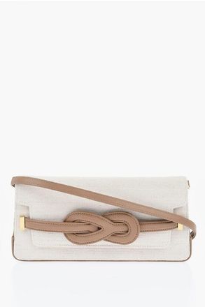 Amato Daniele Borsa a Spalla NODO in Canvas con Dettaglio in Pelle taglia Unica