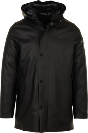 Roberto Ricci Design Zwarte Rubber Parka Jas - Heren - Winterjassen - Zwart - XL - Jassen