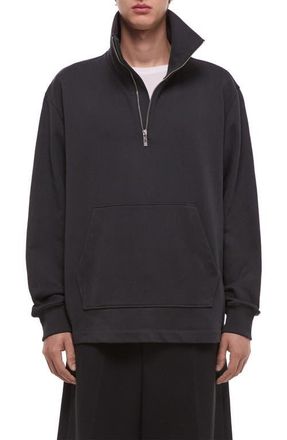 Helmut Lang Quarter Zip Sweatshirt in Vintage Black at Nordstrom, Size Xx-Large