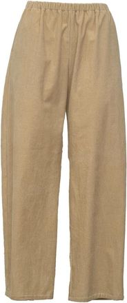Apuntob P2061Ts1013Naturale Wijde Broek - Dames - Broeken - Beige - Maat: XS Corduroy