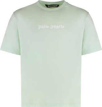 Palm Angels Classic Logo T-Shirt - Heren - T-shirts - Groen - M - Katoen - Tops