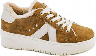Corkys Footwear Womens Tailgate Sneakers In Tan With Fur