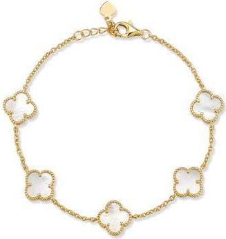Chloe and Madison Mother-of-Pearl Clover Bracelet in Gold at Nordstrom Rack