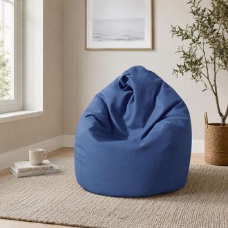 Talamo Italia Dmora Pouf &Eacute;l&eacute;gant, Couleur Bleue, Dimensions 80 X 120 X 80 Cm