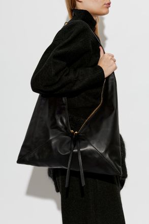 Moschino Leather Shoulder Bag, Womens, Black