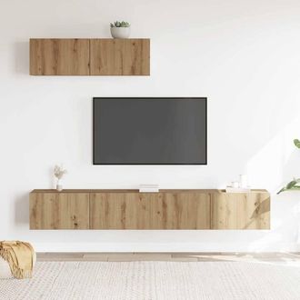Berkfield Home Classic 3 Piece TV Cabinet Set Wall-mounted Artisan Oak Engineere in Brown