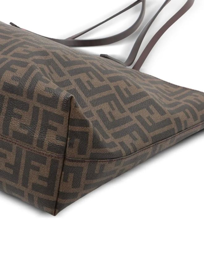 Zucca Borse Fendi Shopper Tessuto Borsa Tote In Tela Marrone Fendi