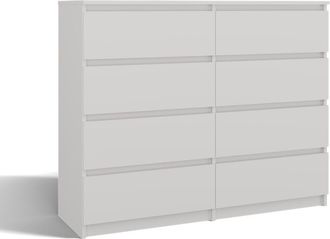 OEM C&oacute;moda Grande Con 8 Cajones, Blanca - Dise&ntilde;o Moderno, Espaciosa Y Funcional Para El Dormitorio, La Sala De Estar O La Habitaci&oacute;n Infantil