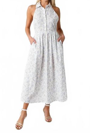 Olivia Dar Sammy Midi Dress In Blue/sage