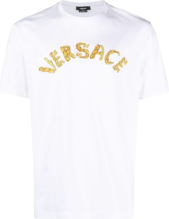 Versace Seashell Baroque cotton T-Shirt - men - Cotton/Viscose/Polyester - L - White
