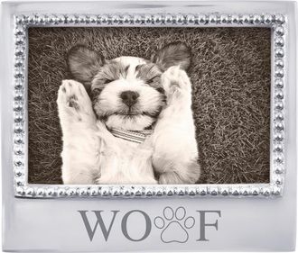 Mariposa Beaded Woof 4 x 6-Inch Picture Frame in Silver at Nordstrom