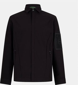 HUGO BOSS Mens Zipped Pocket Collared Neck Long Sleeve Shirt - Black - Size: Regular/36