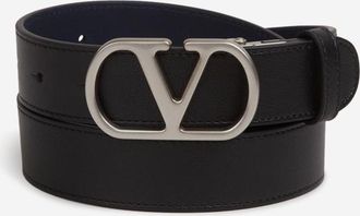 Valentino Garavani Vlogo Leather Belt