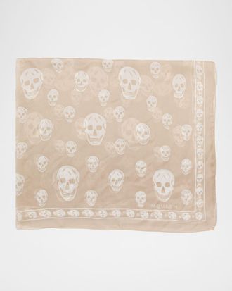 Alexander McQueen Classic Skull Wool Scarf