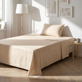 KASANOVA Completo letto 1 piazza e mezza fiorellini beige