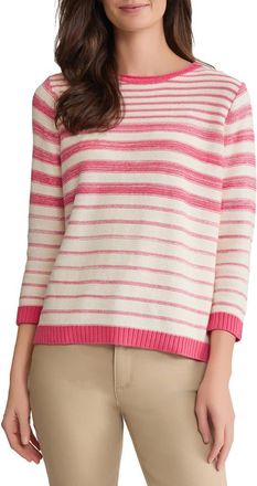 Jones New York Marled Roll Neck Sweater in Fresh Guava /Jones White at Nordstrom, Size X-Small