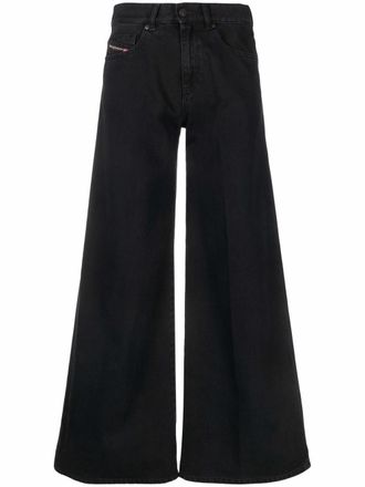 Diesel high-waist wide-leg jeans - women - Cotton - 27 - Black