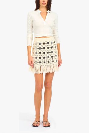 Le Superbe Mirrored Mini Skirt In Au Naturel
