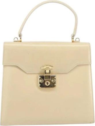Gucci Pre-owned Handbags, female, Beige, Size: ONE SIZE Pre-owned Leather Handbag