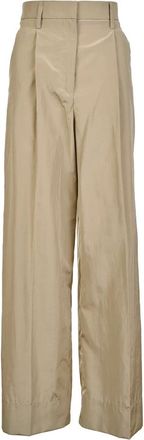 Forte_Forte Wide Broeken - Dames - Wijde Broeken - Beige - M - Broeken