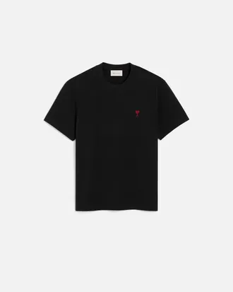 Ami Black cotton t-shirt with Ami de Coeur Black - XXXL - Unisex