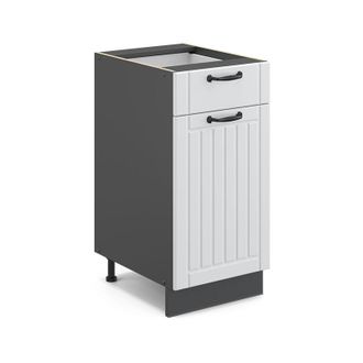 Vicco Mueble Bajo De Cocina Fame-line, Blanco Casa De Campo, 40 Cm Sin Encimera