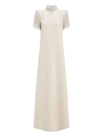 Jenny Packham sequin-embellished high-neck maxi dress - women - Polyester/Polyurethane - 8 - White